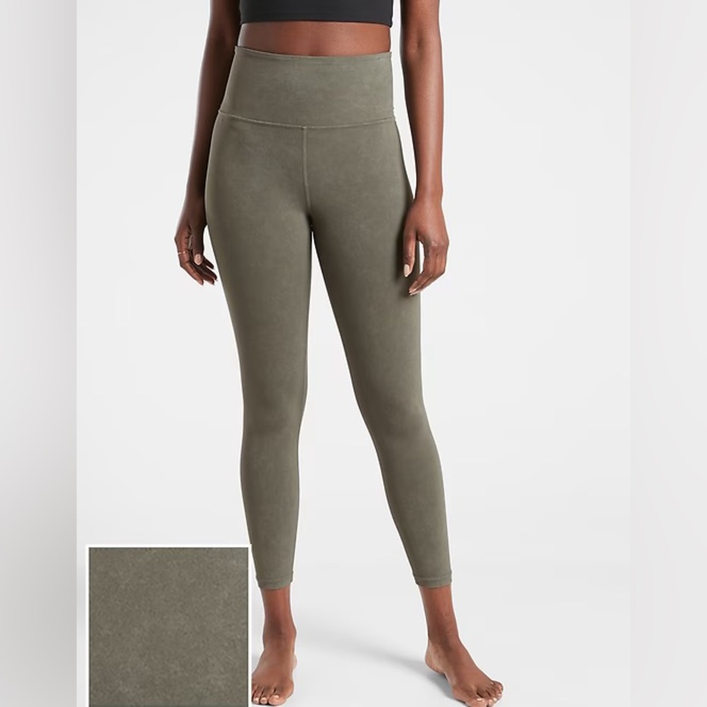 Athleta Elation Garment Dyed Olive 7/8 Legging